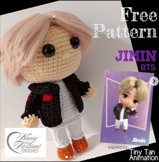 PATRONES AMIGURUMI GRATIS: PATRON GRATIS JIMIN | BTS AMIGURUMI 49277 Bts Crochet Pattern, Amigurumi Bts, Bts Amigurumi, Crochet Bts, Bts Crochet, Doll Patterns Free, Crochet Cute, Lima Peru, Crochet Doll Pattern