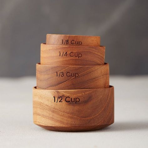 Nested Teak Measuring Cups - Dwell Kitchen Supplies, Measuring Cups, Boho Home, Kitchen Items, Kitchen Stuff, Sustainable Living, Zero Waste, Kitchen Utensils, Kitchen Tools