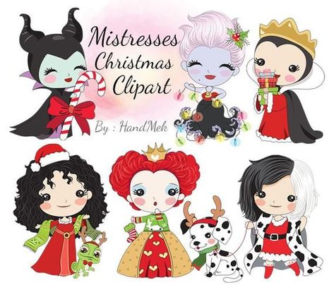 Villain Party, Baby Deco, Evil Disney, Xmas Pictures, Mermaid Christmas, Cute Disney Drawings, Disney Images, Cute Christmas Wallpaper, Disney Villain