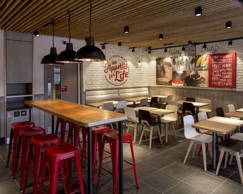 fastfood restaurant interiors 6 Kfc Restaurant, Semi Open Kitchen, Small Restaurant Design, Kentucky Fried Chicken, Restaurant Concept, New Interior Design, Cafe Interior Design, Fast Food Restaurant, Restaurant Interior Design