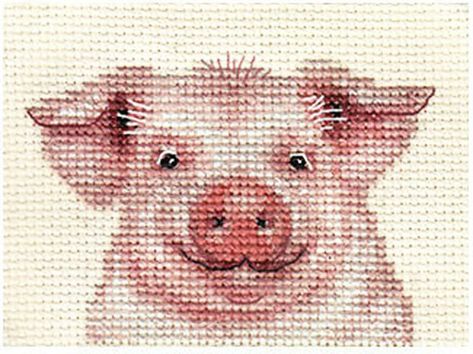 Pig Cross Stitch, Pig Portrait, Pig Crafts, Anchor Embroidery, Cross Stitch For Kids, Cat Cross Stitch, Cute Cross Stitch, Cross Stitch Animals, Counted Cross Stitch Kits