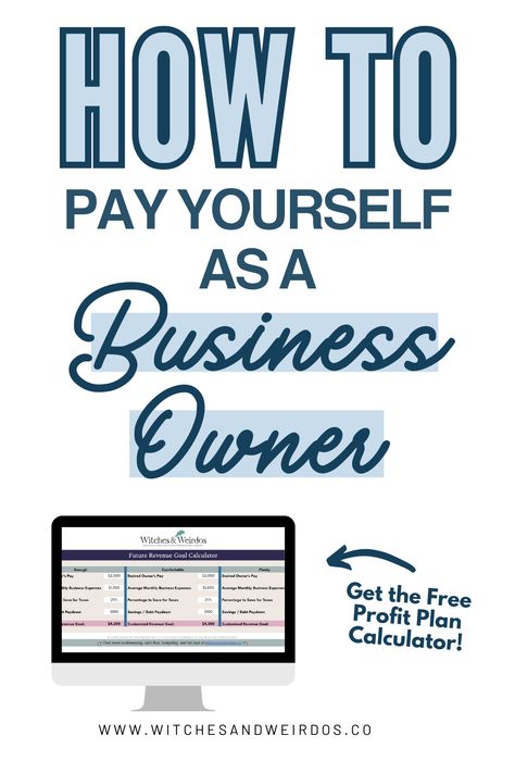 Confused on how to actually pay yourself as a small business owner, along with what the rules are and the impact on your taxes? In this blog post, learn how to pay yourself - it's SO SIMPLE you'll be surprised! Plus, get the more accounting software tips, bookkeeping templates, along with Quickbooks Online help, tips for tracking business expenses, and cash flow help at witchesandweirdos.co! How To Pay Yourself Small Business, Small Business Bookkeeping Templates, Accounting For Small Business, Housekeeping Business, Quick Books, Contractor Business, Bookkeeping Tips, Business Tax Deductions, Small Business Marketing Plan