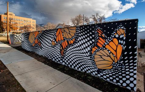 About Us | The Monarch, Ogden UT College Mural, Butterfly Mural, Garage Door Styles, Bridge Painting, Garage Style, Public Artwork, Street Mural, Mural Ideas, Door Murals