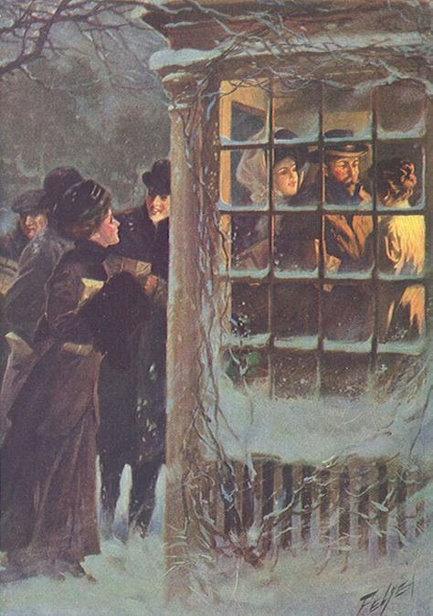 A Victorian Christmas Dickens Christmas Carol, Snow Outside, English Christmas, People Crowd, Christmas Postcards, Dark Christmas, Vintage Christmas Images, Old Fashioned Christmas, Christmas Past