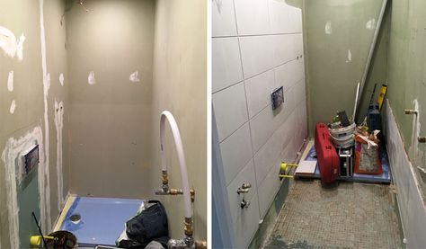 Avant / Apr�ès : ils ont transformé un cagibi de 2 m2 en salle de bains design et pratique