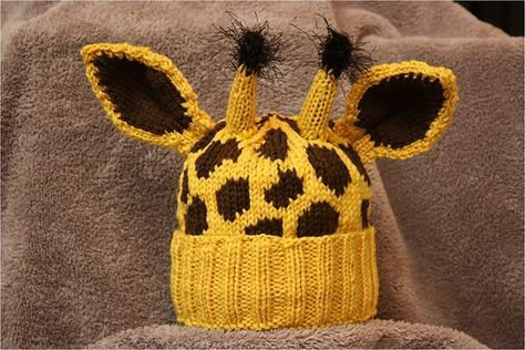 Giraffe Hat, Baby Hat Knitting Pattern, Baby Boy Knitting Patterns, Knitted Hats Kids, Animal Knitting Patterns, Big Ears, Knitting Hats, Animal Hats, Baby Hats Knitting