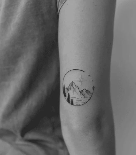 40+ Mountain Tattoo Ideas: Stunning Designs For Nature Lovers Nc Mountains Tattoo, Vermont Mountain Tattoo, Blue Ridge Mountain Tattoo, Alaska Tattoos For Women, Mount Rainier Tattoo, Mountain Lake Tattoo, Alaska Tattoo Ideas, Lake Tattoo Ideas, Vermont Tattoo