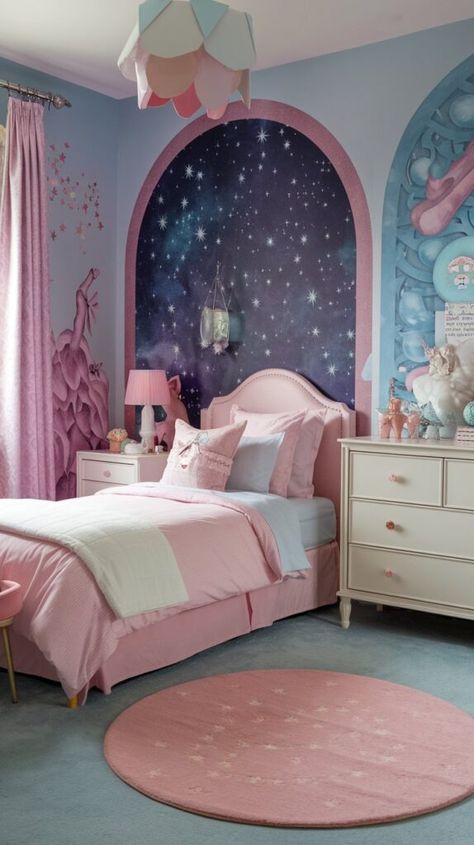 10 Magical Kids' Room Ideas for Girls: Create a Dreamy Space - AshiFinds Room Ideas For Girls, Dreamy Space, Canopy Beds, Playful Decor, Girl’s Room, Girl Room, Fairy Lights, Room Ideas, For Girls