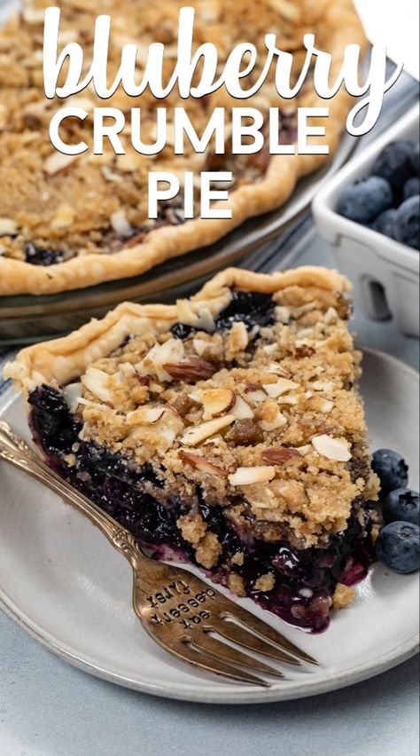 Best Blueberry Crumble Pie Recipe - Crazy for Crust Berry Crumble Pie, Blueberry Crumb Pie, Blueberry Baking, Fruit Deserts, Blueberry Crumble Pie, Blueberry Pies, Berry Pie Recipe, Fresh Blueberry Pie, Crumble Pie