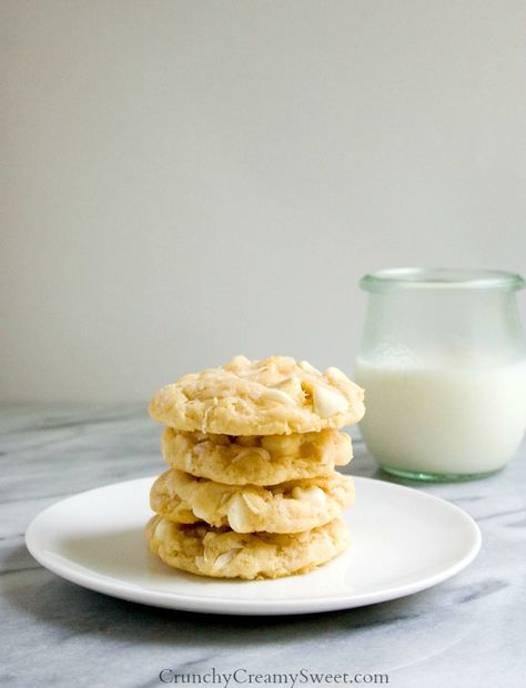 White Chocolate Coconut Cookies Coconut Crunch, White Chocolate Coconut, Chocolate Orange Cookies, Chocolate Coconut Cookies, Coconut Cookies Recipes, Chocolate And Coconut, White Chocolate Recipes, Orange Cookies, White Chocolate Cookies