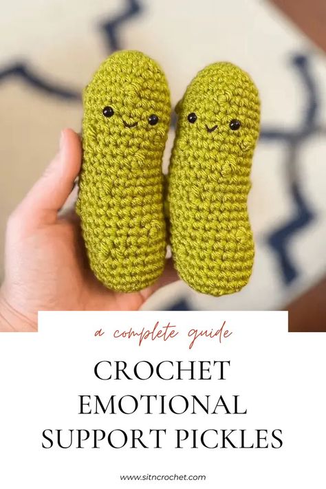 Emotional Support Pickle Crochet, Crochet Emotional Support, Crochet Pickle, Emotional Support Pickle, Aesthetic Amigurumi, Crochet Knit Blanket, Quick Crochet Patterns, Crochet Animals Free Patterns, Crochet Design Pattern