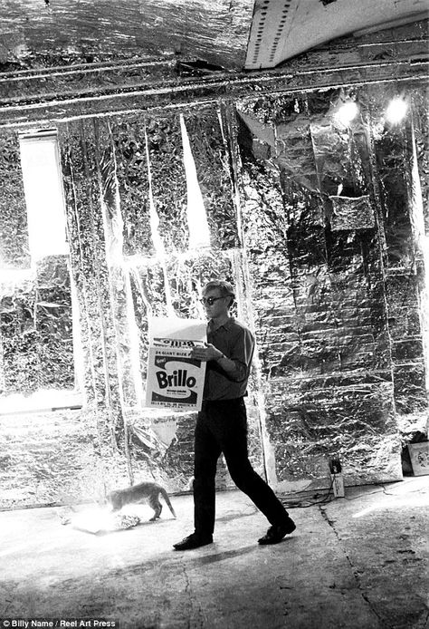 History: Name's apartment inspired Warhol (seen in the Factory in this photograph) to make... Andy Warhol Factory, Billy Name, Warhol Factory, The Velvet Underground & Nico, Stephen Shore, Edie Sedgwick, New York City Street, Photo Star, Age Photos