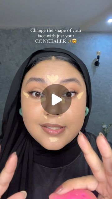 Warda Zafeer 🪞 Beauty Content Creator on Instagram: "How to change your face shape with just concealer 🤯

Change your face shape, Concealer tricks, How to place your concealer 
#makeup #makeuphacks #makeupartist #makeuptips #explore #explorepage" Places To Put Concealer, Contouring With Concealer, Just Concealer Makeup, Concealer Placement Round Face, How To Put Concealer On, Concealer Tips How To Apply, Where To Put Concealer, Elf Concealer, Concealer Tricks