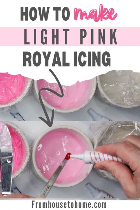 This pink royal icing recipe is perfect for decorating sugar cookies in any shade pink. From light pink to dark pink to mauve, you can find out how to mix the right color. Perfect for Valentine's Day, baby shower or wedding cookies. #entertainingdiva #royalicing #pink #recipe #weddings Valentines Party Food, How To Make Pink, Perfect Sugar Cookies, Jello Shot, Pink Icing, Pink Food Coloring, Royal Icing Recipe, Sugar Cookie Frosting, Valentines Day Food