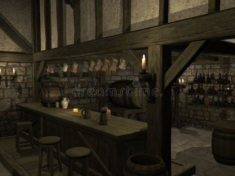 Medieval Tavern. 3 D Render of an Medieval Tavern #Sponsored , #affiliate, #affiliate, #Render, #Tavern, #Medieval Taverna Medieval, Fantasy Inn, Tavern Decor, Medieval Tavern, The Remnant Chronicles, Buildings Artwork, Pub Games, Old Bar, Old Pub