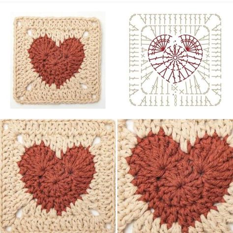 Heart granny square❤😍 - Everything Crochet Crochet Fire Granny Square, Crochet Granny Square Pattern Diagram, Crochet Papel Picado Pattern, Hello Kitty Crochet Square, Heart Granny Square Diagram, Crochet Sweater Granny Square Layout, Alphabet Granny Squares, Free Crochet Heart Granny Square Pattern, Crochet Patch Blanket Squares