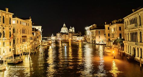 Venice Italy at Night | Grand Canal at Night, Venice, Italy | Best viewed Large on B ... Venice Grand Canal Taguig, Italy At Night, Grand Canal Venice Italy, Architectural Masterpieces, Republic Of Venice, Grand Canal Venice, Love Locks, Wooden Bridge, Bridge Design