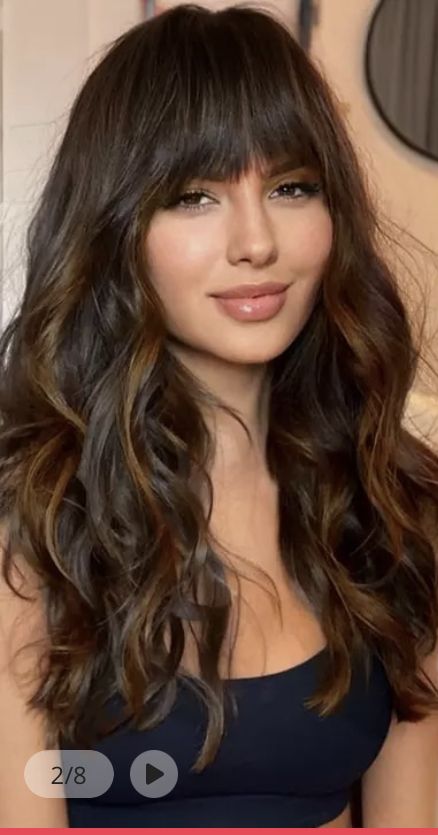 Prom Hair With Bangs, Long Hair Simple Hairstyles, Bangstyle Hair Long, Long Hair Formal Hairstyles, Long Hairstyles Curly, Hairstyles For Long Hair Formal, Fine Hair Long, Women Long Hairstyles, Bangstyle Hair