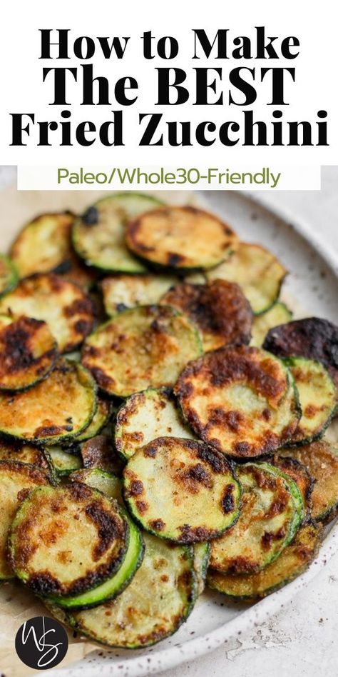 Paleo Fried Zucchini, Paleo Zucchini Fries, Paleo Zucchini Recipes, Fried Zucchini Recipe, Fresh Veggie Recipes, Deep Fried Zucchini, Pan Fried Zucchini, Fried Zucchini Recipes, Frying Recipes