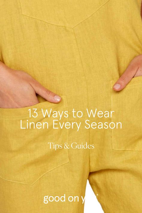 Looking for the perfect linen items to add to your wardrobe? Discover how this classic material is being designed in contemporary styles by some of our favourite sustainable brands: here are 13 ways to wear linen. Autumn Linen Outfit, Linen In Fall, How To Wear Linen Shirts Women, Linen Clothing For Women, Linen In Winter, Linen Clothes For Women Classy, Fall Linen, Linen Outfits, Linen Style Fashion