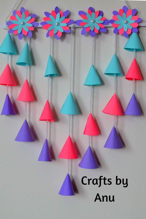 Classroom Wall Hanging Ideas, Cottage School, Diy Wall Hanging Crafts, Diwali Cards, Swiss Cottage, Ladybug Crafts, Cute Origami, Paper Wall Hanging, Diwali Craft