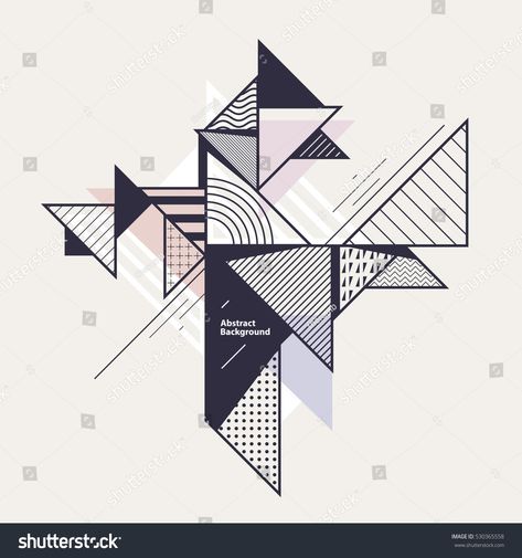 Abstract geometric composition with decorative triangles #Ad , #sponsored, #geometric#Abstract#composition#triangles