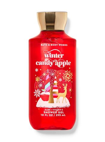 Bath And Body Works Winter Candy Apple, Bath And Body Works Christmas Candles, Christmas Bath And Body Works, Burr Basket, Girly Christmas Gifts, Winter Shower, Decorations Bedroom, Shower Products, Winter Scents