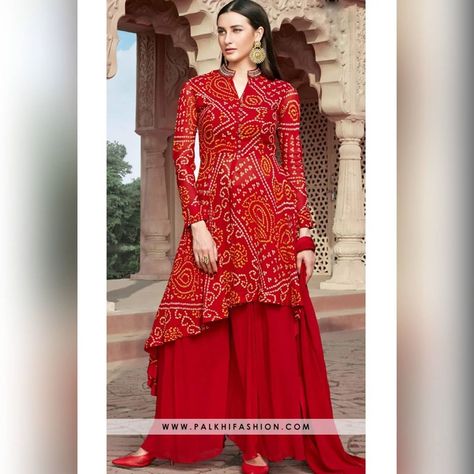 Bandhani Outfit Ideas From Saree, Bandhani Kurti Designs Cotton, Bandhni Suits Design, Bandhani Dress Design Patterns, Bandhani Suits Design, Bandhini Dress Patterns, Bandhani Outfit Ideas, Bandhej Suits Design, Bandhni Kurti Designs Latest