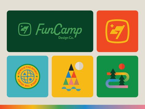 Fun Camp by Josh Warren on Dribbble Camp Branding, Fun Camp, Camp Logo, Camp Brand, Youth Camp, Fall Camping, City Logo, Logo Type, Instagram Website