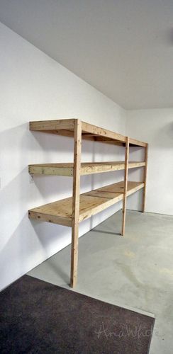 Diy Shelves Design, Diy Shelves Ideas, Basement Shelving, Garage Organization Shelves, Diy Storage Shelves, Garage Shelves, Garage Storage Racks, Garage Storage Shelves, Garage Organization Diy