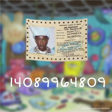 Bloxburg Tyler The Creator Poster Codes, Tyler The Creator Bloxburg Codes, Bloxburg Drake Decals, Bloxburg Trophy Decal, Bloxburg Decals Codes Tapestry, Roblox Tapestry Code, Bloxburg Decal Poster, Flag Decals Bloxburg, Album Decals Bloxburg