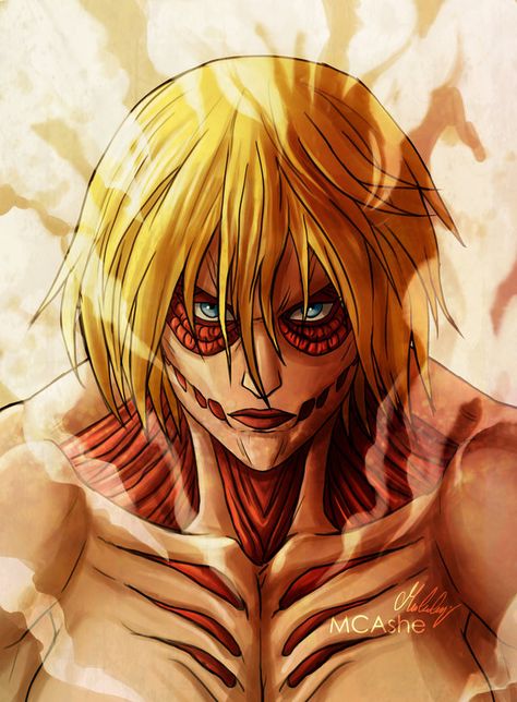 Annie leonhart Titan Artwork by MCAshe Bnha Fanart, Titan Shifter, Female Titan, Bts Anime, Mha Stuff, Annie Leonhart, Home Prints, Titans Anime, Attack On Titan Art