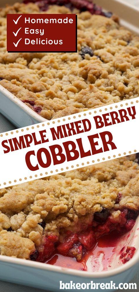 Enjoy the delicious Mixed Berry Cobbler recipe, loved by many. Combine your preferred fresh or frozen berries with a vanilla topping for a mouthwatering dessert. Remember to measure accurately, slice larger berries, and feel free to get creative by adding peaches or combining different berries to suit your taste. Berry Cobbler Recipe, Mixed Berry Cobbler, Berry Cobbler Recipes, Cobbler Easy, Bread Puddings, Berry Cobbler, Fruit Cobbler, Berry Dessert, Slow Cooker Desserts