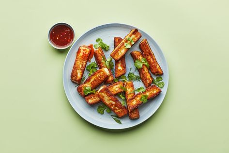 Halloumi Fries Are 1-Ingredient Cheese Sticks That Deliver the Satisfaction of Mozzarella Sticks Without the Dredging | Bon Appétit Halloumi Fries, Fried Cheese Sticks, Fried Cheese Curds, Fried Halloumi, Fried Cheese, Honey Sauce, Deep Fry, Mozzarella Sticks, Cheese Sticks