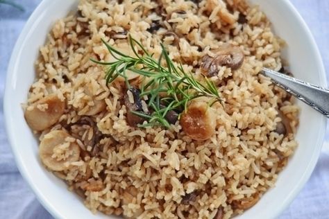 Consume Rice Recipe, Beef Consomme Rice Recipe, Beef Consomme Rice, Consomme Rice Recipe, Brussel Sprouts Au Gratin, Beef Consomme, Creamy Brussel Sprouts, Consomme Recipe, Rice Side Dish Recipes