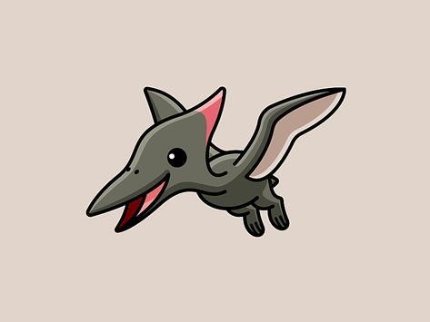 Pterodactyl by Alfrey Davilla | vaneltia on Dribbble Pterodactyl Drawing Cute, Cartoon Pterodactyl, Pterodactyl Cartoon, Pterodactyl Drawing, Dinosaur Drawing Cute, Pterodactyl Tattoo, Cute Pterodactyl, Alfrey Davilla, Cute Dinosaur Drawing