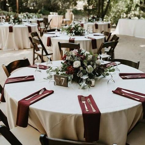 Burgandy wedding centerpieces