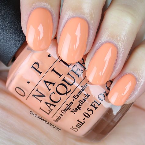 OPI New Orleans Collection - Crawfishin’ for a Compliment -this creme colour reminds me of a Rockmelon Sorbet Opi Crawfishin For A Compliment, Muted Orange Nails, Opi Gel Orange Colors, Pale Orange Nails, Light Orange Nails Peach, Data Peach Opi, Orange Creamsicle Nail Color, Light Orange Nails, Peach Colour Nail Polish