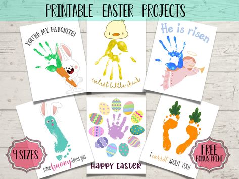 Easter Handprint Crafts, Easter Handprint, Easter Art Project, Easter Canvas, Footprint Craft, Easter 2023, Footprint Crafts, Easter Carrots, Handprint Craft