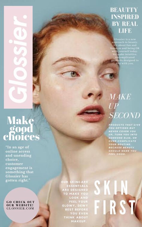 Glossier. Glossier Branding, Glossier Ad, Beauty Mistakes, Insta Layout, Vogue Beauty, Natural Make Up, Skin Essentials, Skincare Brand, Make Good Choices