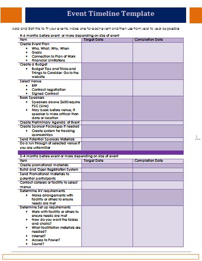 Event Timeline Templates | 3+ Free Printable Word & PDF Samples Event Timeline Template, Event Timeline, Event Planning Timeline, Event Planning Binder, Timeline Format, Party Timeline, Planning School, Event Planning Website, Event Planning Printables