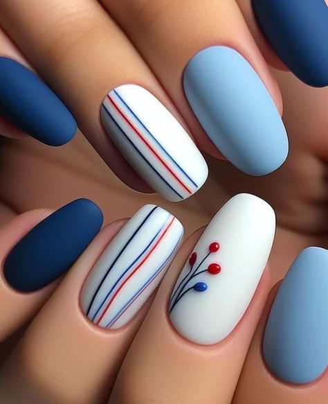 Dark Nails With Flowers, Nagel Tips, School Nails, Striped Nails, Blue Nail, Dark Nails, Neon Nails, Manicure Y Pedicure, Floral Nails