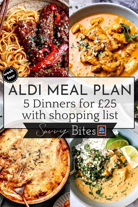 Feed your family for less with our budget-friendly meal plan using only Aldi ingredients. For just £25, you can enjoy a week's worth of delicious meals that won't break the bank. From breakfast to dinner and everything in between, our easy-to-follow recipes and shopping tips will help you eat well on a budget. Discover how to save money on groceries while still enjoying tasty, healthy meals with our Aldi meal plan today! Aldi Dinners, Savvy Bites, Aldi Meals, Family Meal Planning Healthy, Family Meal Plan, Aldi Meal Plan, Aldi Recipes, Bites Recipes, Budget Family Meals