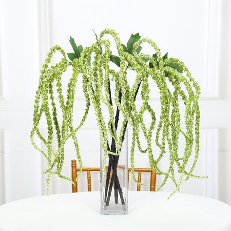 Pack of 2 - 36” Green Amaranthus Artificial Flower Stem With Ivy Leaves Amaranthus Flower, Green Amaranthus, Ivy Leaves, Beautiful Wedding Flowers, Flower Stem, Ivy Leaf, Flower Centerpieces Wedding, Foam Flowers, Leaf Coloring