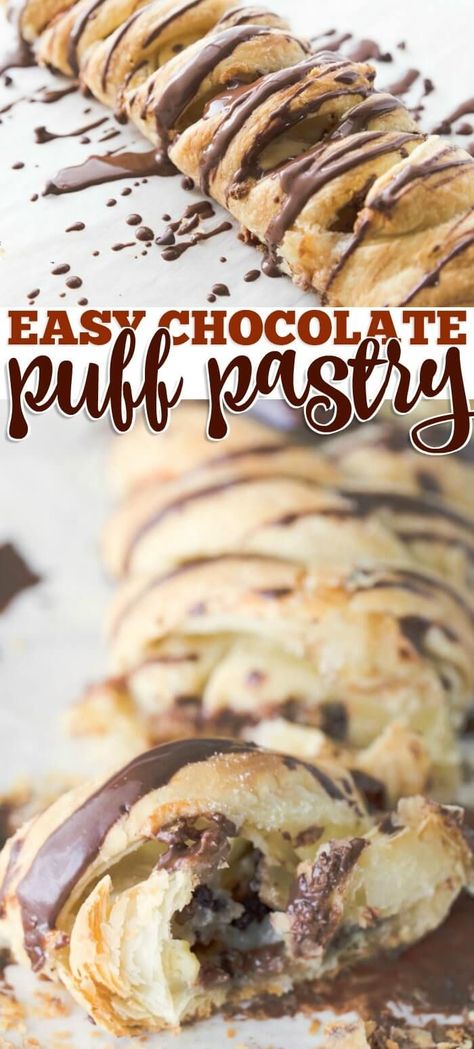 Chocolate Puff Pastry, Pastry Braid, Chocolate Puff, Cream Cheese Pastry, Baked Breads, Puff Pastry Desserts, Chocolate Pastry, Recipes Baking, Slow Cooker Desserts