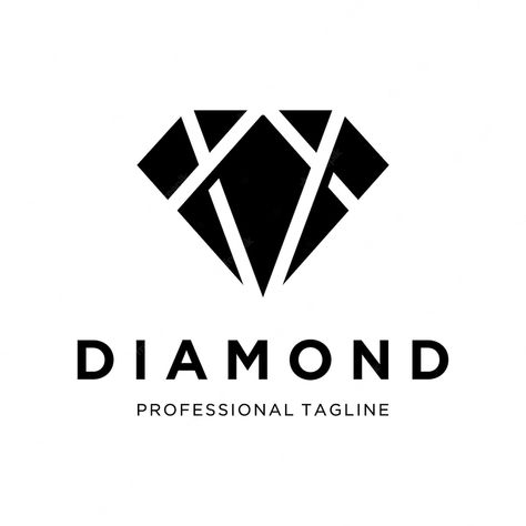 Diamond Visiting Card Design, Diamond Icon Logo, Diamond Logo Design Ideas, Diamond Graphic Design, Black Diamond Logo, Diamond Logo Design, Creative Logo Design Art, Gem Logo, Logo Diamond