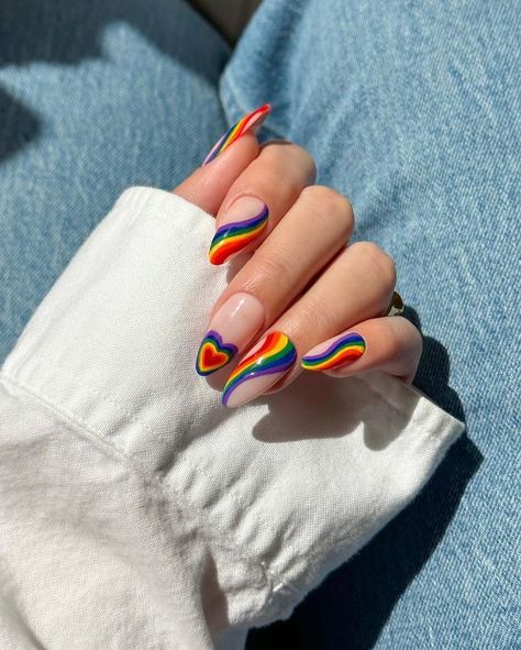 Pride Nail, Rainbow Nails Design, Secret Nails, App Filter, Pride Makeup, Airbrush App, Colorful Nails, 4th Of July Nails, Summery Nails