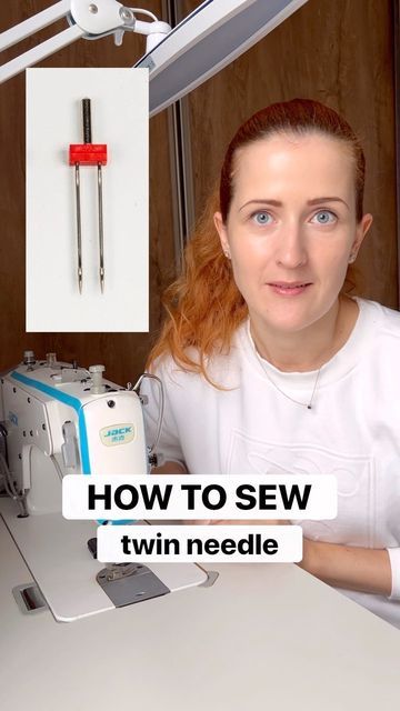 Julija Gobere | Sewing on Instagram: "My favourite needle - twin needle 🙌 I rediscovered this needle last year and it has been such a helpful tool in my toolbox! 💯🙌 There are several ways how to use this needle and I in particular like using it to create an elastic hem: twin needle works as a substitute for coverlock machine and creates a neat looking finish, while also maintaining seam elasticity 🤗 Have you ever sewn with twin needle? 🤔 This video is made in partnership with Organ Needles Twin Needle Sewing, Sawing Machine, Teaching Sewing, Sewing Machine Needle, Sewing Machine Needles, Woven Fabrics, How To Hem Pants, Sewing Lessons, Sewing Tools