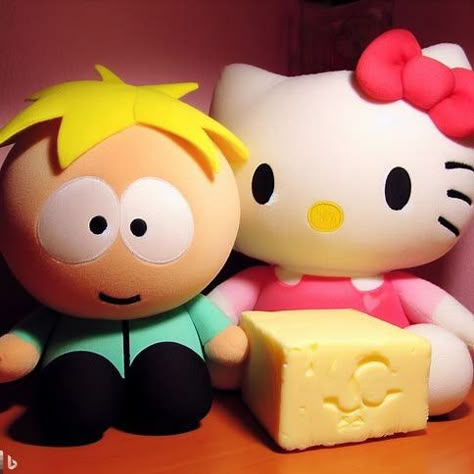 South Park Plush Pfp, Butters South Park Hello Kitty, Butters Plush, Butters From South Park, Butters Marjorine, Butters Stotch, Butters South Park, Trey Parker, Kenny South Park