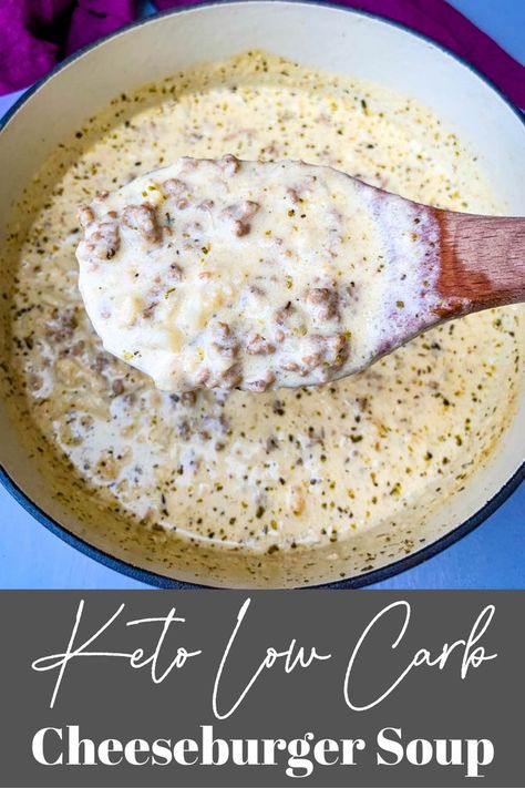 keto cheeseburger soup in a pot Healthy Hamburger Recipes, Keto Cheeseburger Soup, Keto Cheeseburger, The Best Keto Recipes, Low Carb Soup Recipes, Best Keto Recipes, Soup With Ground Beef, Low Carb Low Fat Recipes, Boiled Egg Diet Plan